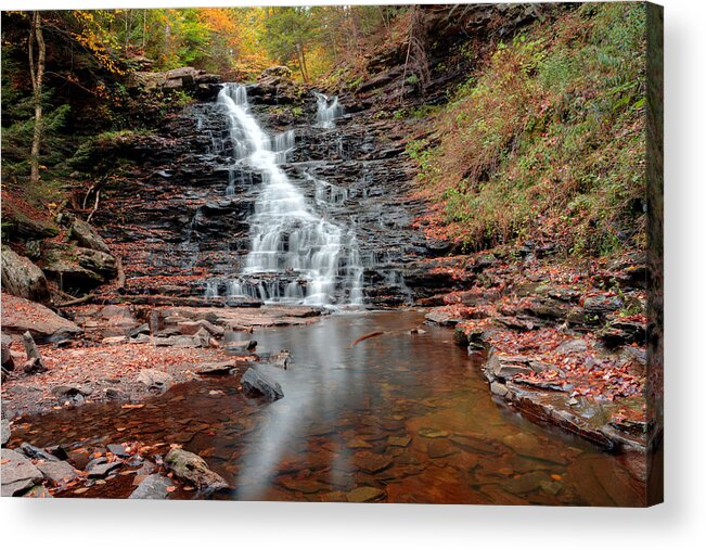 F L Ricketts Acrylic Print featuring the photograph Fall Reflections of F L Ricketts Falls by Gene Walls