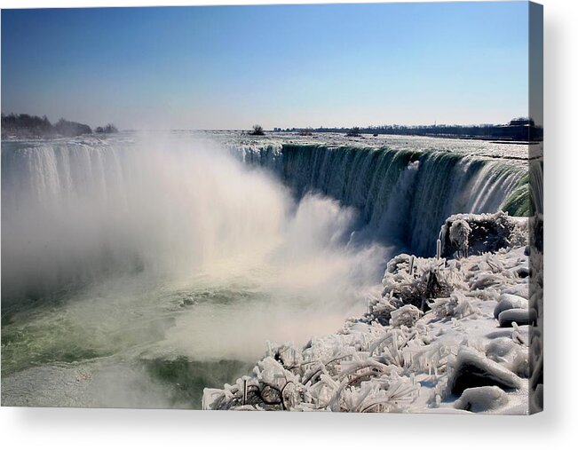 Niagara Falls Acrylic Print featuring the photograph Falling Ice by Eric Swan