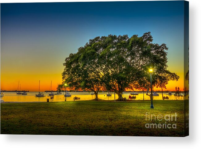 Sarasota Florida Acrylic Print featuring the photograph Family Sunset by Marvin Spates