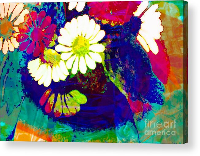 Fauvism Flowers Acrylic Print featuring the digital art Fauvism Flowers by Barbara A Griffin