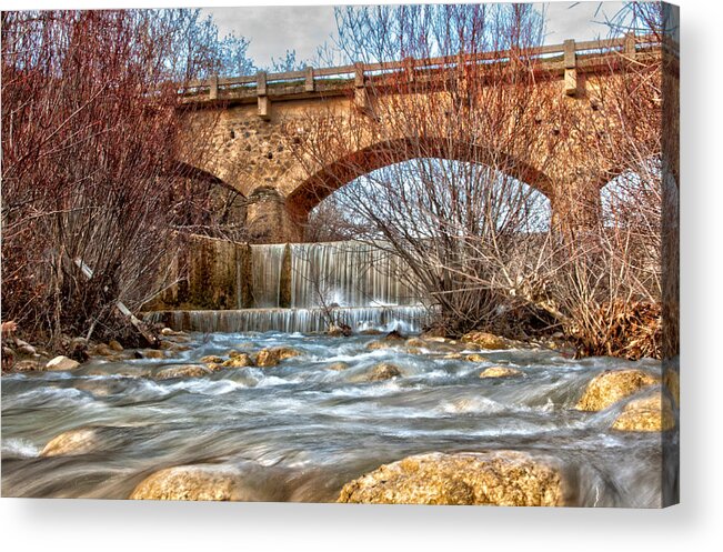 Greece Acrylic Print featuring the photograph Bridge in Greece by Mike Santis