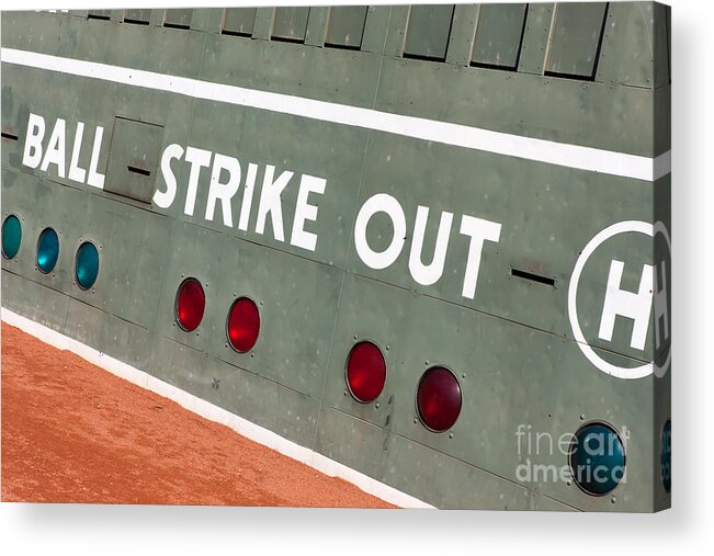 Clarence Holmes Acrylic Print featuring the photograph Fenway Park Green Monster Scoreboard III by Clarence Holmes
