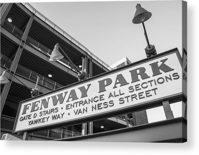 Massachusetts Acrylic Print featuring the photograph Fenway Park sign by John McGraw