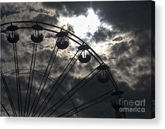 Erie County Fair Acrylic Print featuring the photograph Ferris Wheel Silhouette by Jim Lepard
