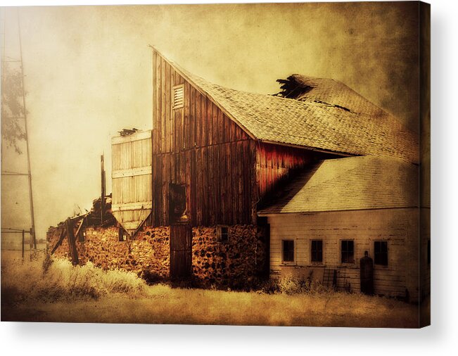 Barn Acrylic Print featuring the photograph Field Stone Barn 2 by Julie Hamilton