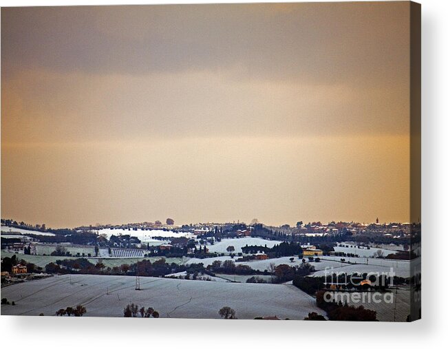 Fields Acrylic Print featuring the photograph Fields And Snow by Tim Holt