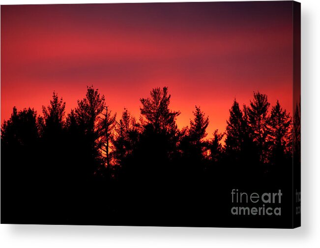 Sunsets Acrylic Print featuring the photograph Fiery Sunset by Cheryl Baxter