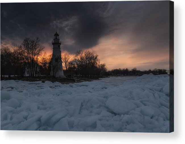 Marblehead Acrylic Print featuring the photograph Fire and Ice by Jared Perry 