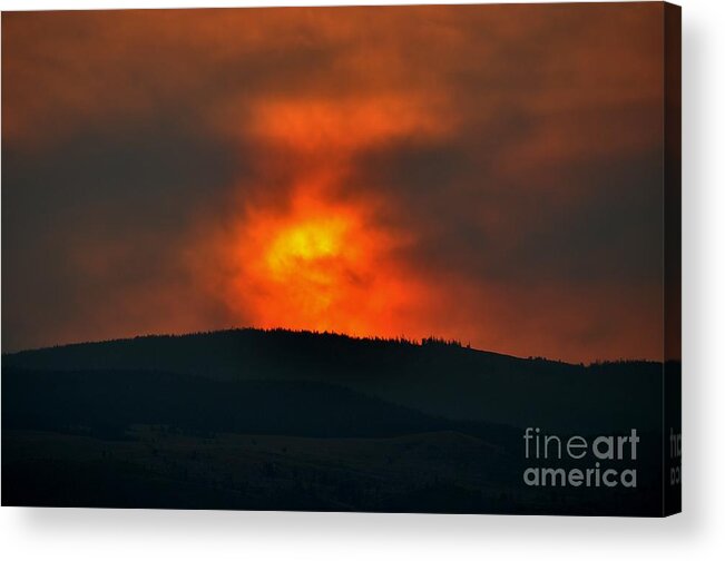 Fire Acrylic Print featuring the photograph Fire At Nite by Phillip Garcia