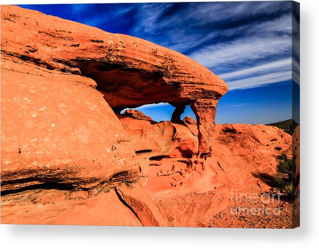 Arches Acrylic Print featuring the photograph Fire Canyon Hideaway by Brenda Giasson