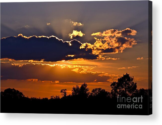 Sunset Acrylic Print featuring the photograph Fire In The Sky by Dan Hefle
