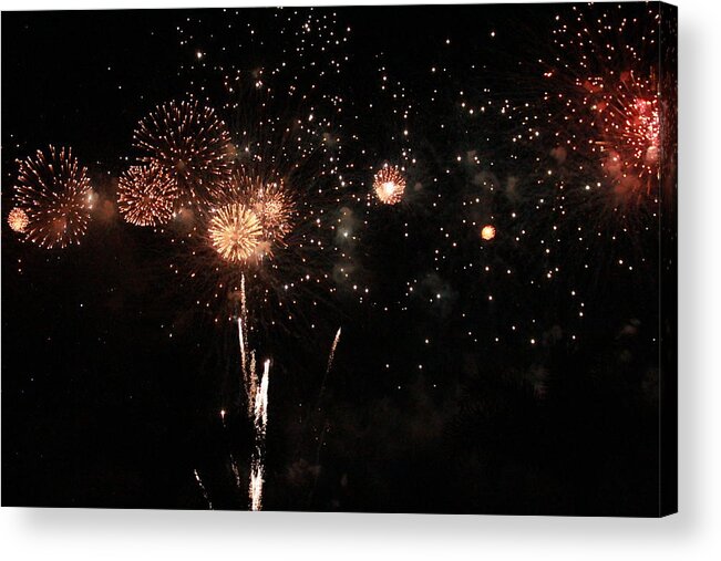 Fire Work Display Acrylic Print featuring the photograph Fire work Display by Debbie Cundy