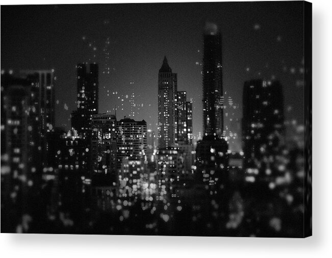 Night Acrylic Print featuring the photograph Fireflies by Ting Tai Meng