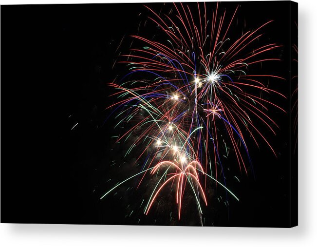 Fireworks Acrylic Print featuring the photograph Fireworks 10 by Penny Rogers