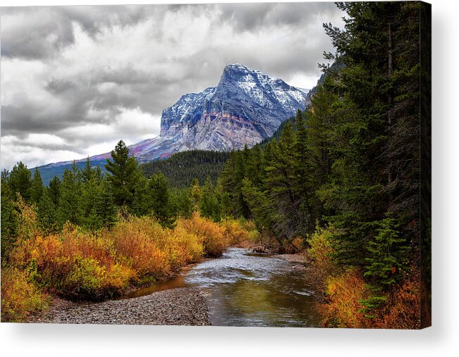 Montana Acrylic Print featuring the photograph First Dusting of Snow by Mary Jo Allen