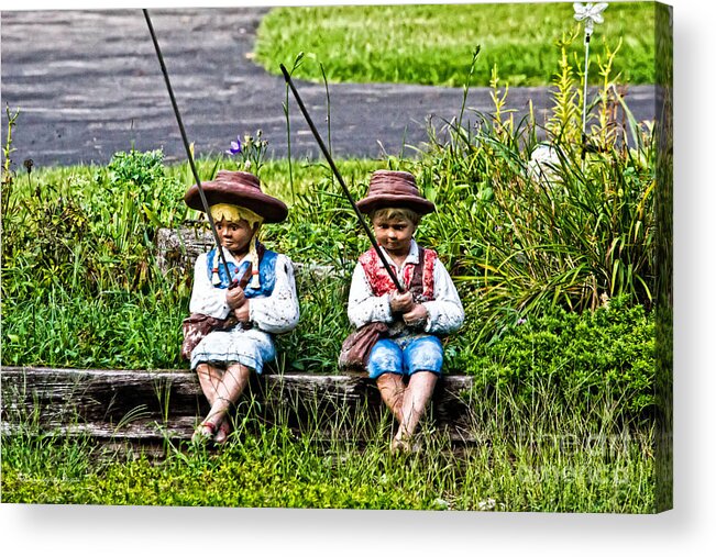 Girl Acrylic Print featuring the photograph Fishing Day by Ms Judi