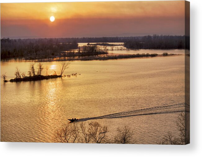 Sunset Acrylic Print featuring the photograph Fishing the Arkansas River by Jason Politte