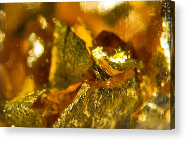 Real Gold Acrylic Print featuring the photograph Flakes of Pure Gold by Randall Branham