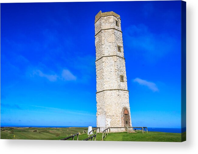 Coast Acrylic Print featuring the photograph Flamborough Old Lighthouse by Sue Leonard