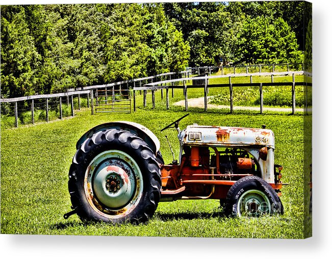 Tractor Acrylic Print featuring the photograph Flat Out Broke by Colleen Kammerer