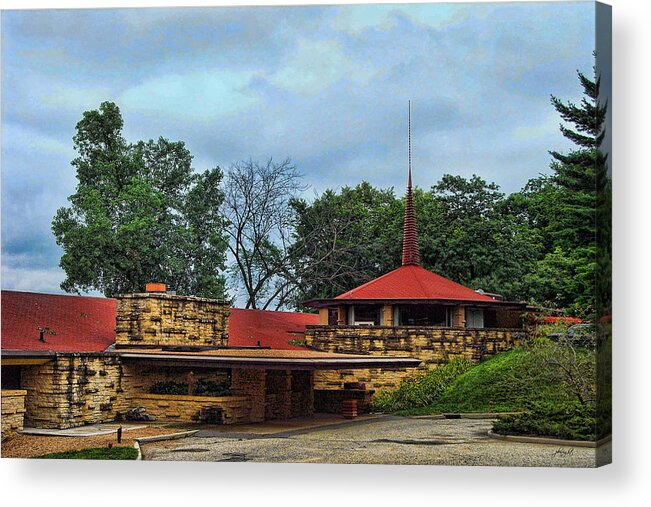 Outdoors Acrylic Print featuring the photograph FLLW Welcome Center - Spring Green- Wisconsin by Paulette B Wright