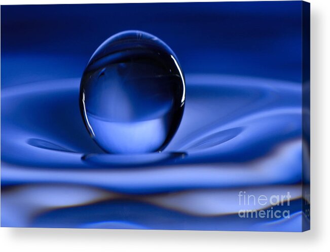 Water Drop Acrylic Print featuring the photograph Floating Water Drop by Anthony Sacco