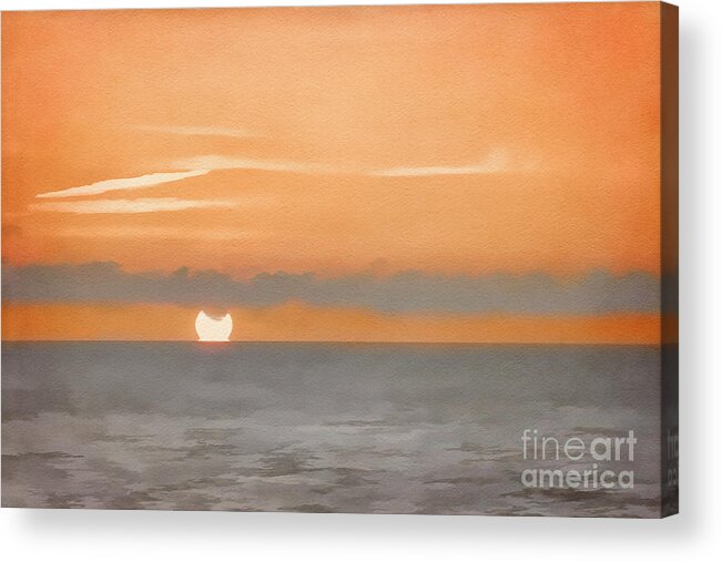Sunset Acrylic Print featuring the digital art Florida Sunset in Gray by Jayne Carney