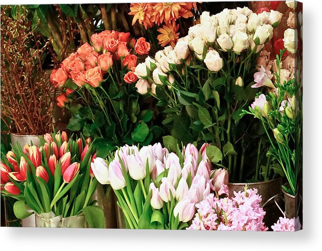 Nature Up Close Acrylic Print featuring the photograph Flower Market by Ann Murphy