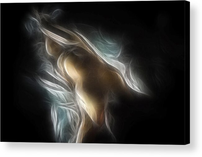 Color Acrylic Print featuring the photograph Flowing Nude 3689 by Timothy Bischoff