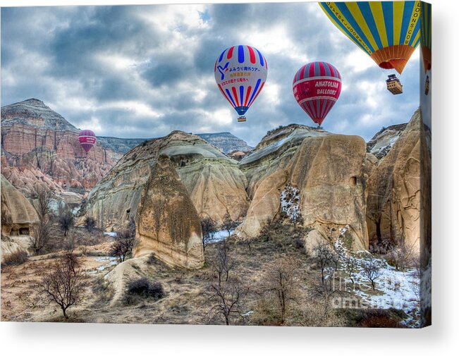 Kappadokia Acrylic Print featuring the photograph Fly into Kappadokia by Juergen Klust