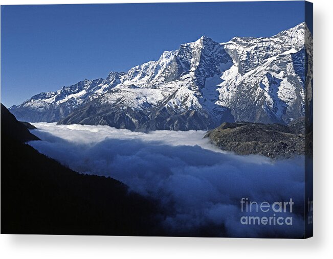 Craig Lovell Acrylic Print featuring the photograph Fog in Everest Region by Craig Lovell