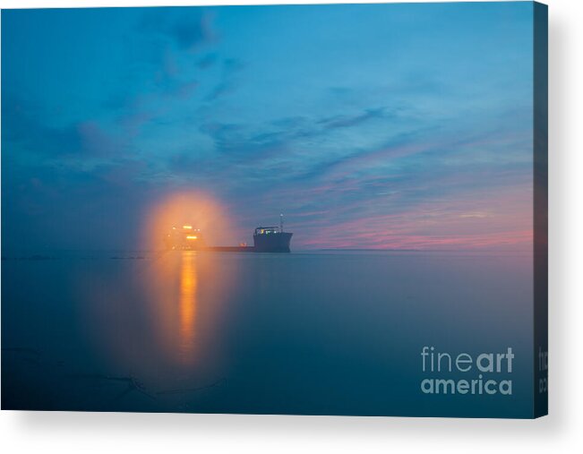 Fog Acrylic Print featuring the photograph Fog over Charleston Harbor by Dale Powell