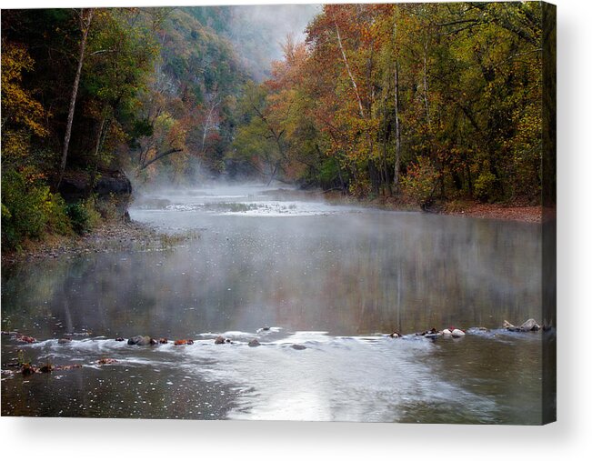 Arkansas Acrylic Print featuring the photograph Foggy Morning on The Buffalo by Lana Trussell