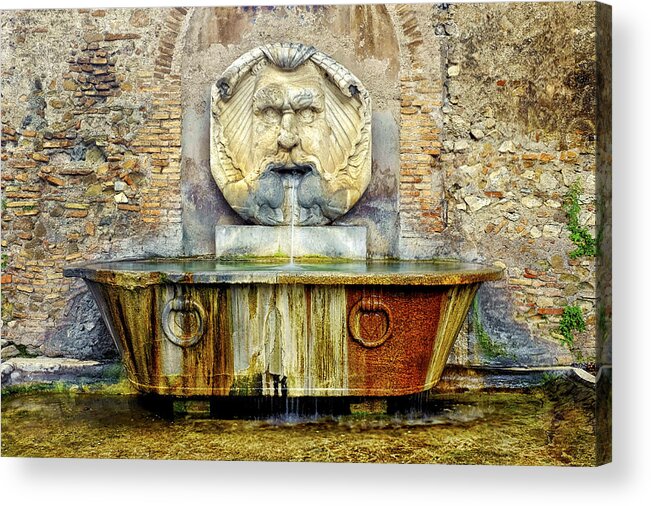 Rome Acrylic Print featuring the photograph Fontana del mascherone di Santa Sabina by Fabrizio Troiani