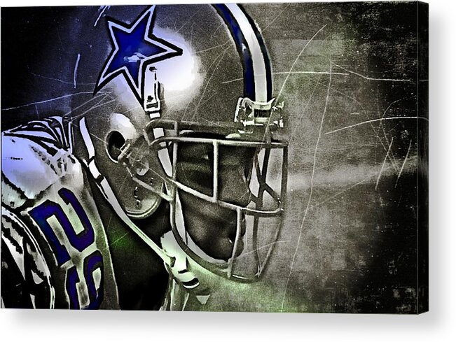 Demarco Murray Acrylic Print featuring the digital art Football Star by Carrie OBrien Sibley