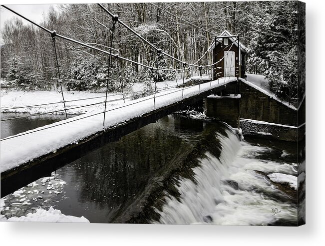 Footbridge Acrylic Print featuring the photograph Footbridge Over the Ammonoosuc River by Betty Denise