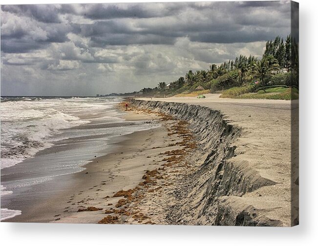 Beach Scene Acrylic Print featuring the photograph Footprints in the sand by Dennis Baswell