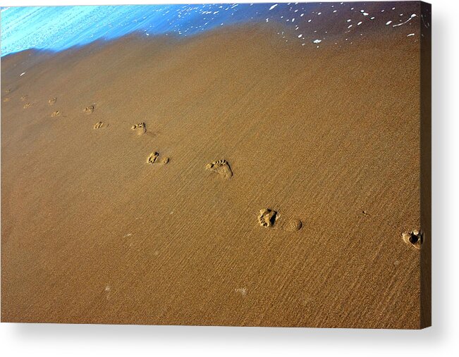 Foot Acrylic Print featuring the photograph Footprints by Leigh Grundy