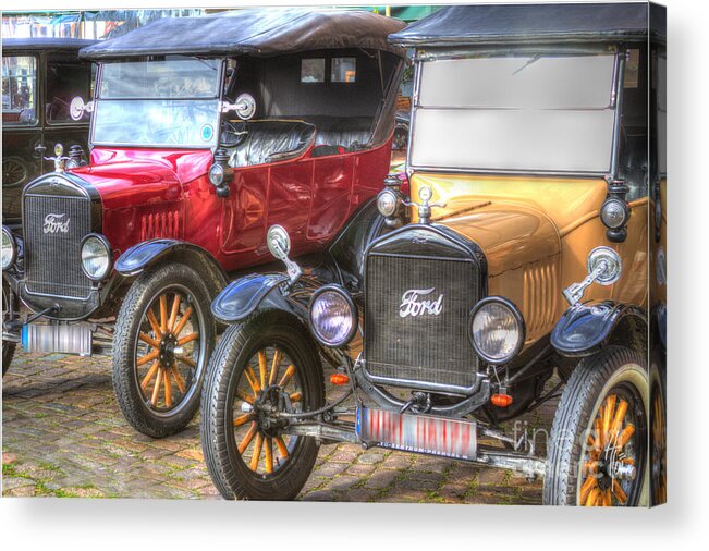 Ford-t Classic Cars Acrylic Print featuring the photograph Ford-T Mobiles of the 20th by Heiko Koehrer-Wagner