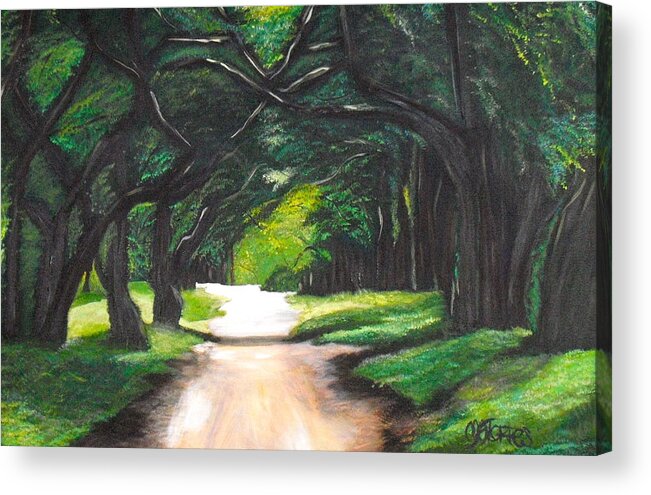 Landscape Acrylic Print featuring the painting Forest Full of Trees by Melissa Torres