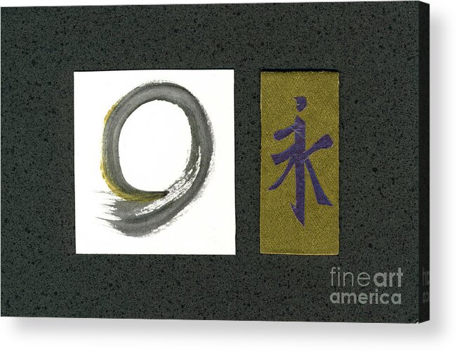 Zen-buddhist-style-painting Acrylic Print featuring the painting Forever in Minature by Ellen Miffitt