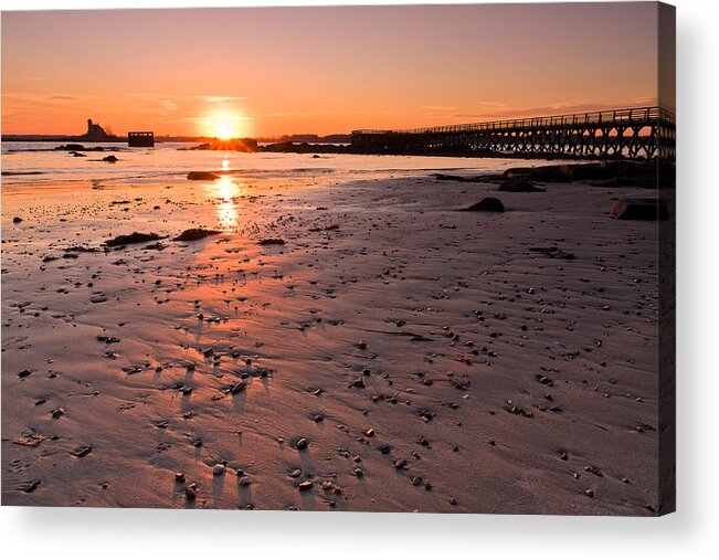 Fort Foster Acrylic Print featuring the photograph Fort Foster Sunset by Jeff Sinon