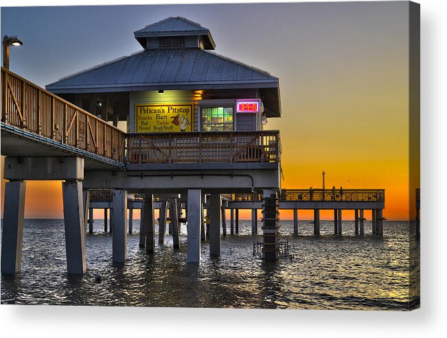 Piers Acrylic Print featuring the photograph Fort Myers Beach Pier 4 by Timothy Lowry