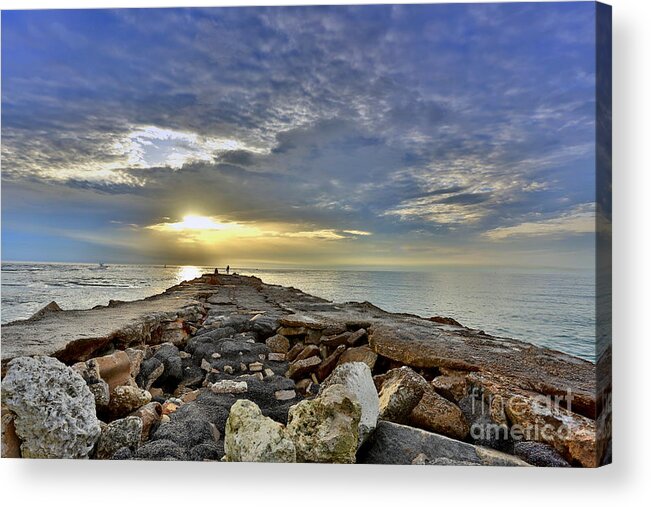 Pier Side Of Fort Pierce Acrylic Print featuring the photograph Fort Pierce by Mina Isaac