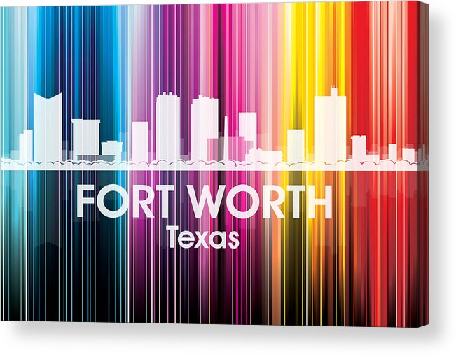 Fort Worth Acrylic Print featuring the mixed media Fort Worth TX 2 by Angelina Tamez