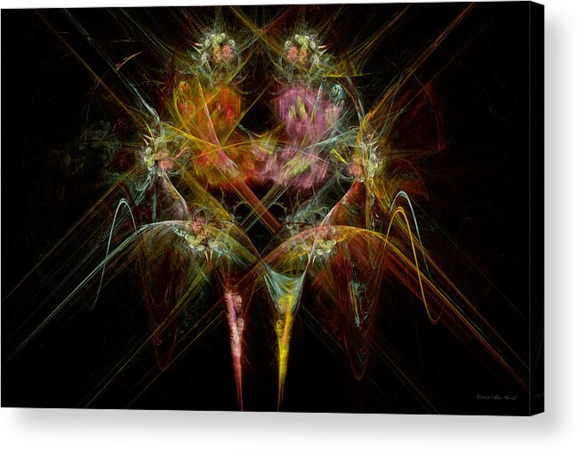 Angel Acrylic Print featuring the digital art Fractal - Christ - Angels Embrace by Mike Savad