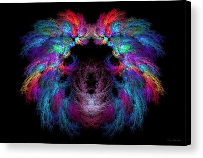 Fractal Acrylic Print featuring the digital art Fractal - Christ - Angels Wings by Mike Savad