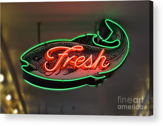 Neon Acrylic Print featuring the photograph Fresh fish by Frank Larkin