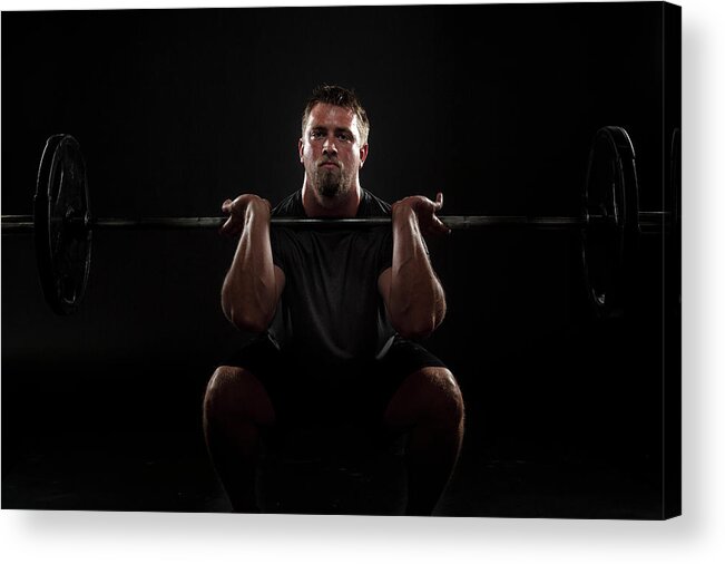 Young Men Acrylic Print featuring the photograph Front Squat by Steele2123