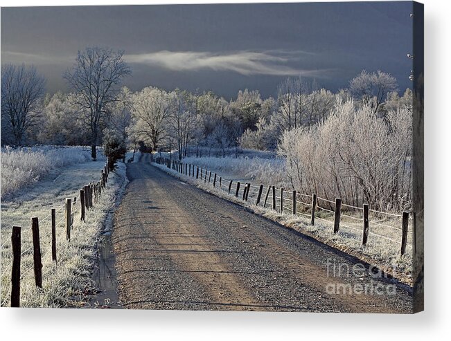 Fences Acrylic Print featuring the photograph Frosty Sparks Lane by Douglas Stucky